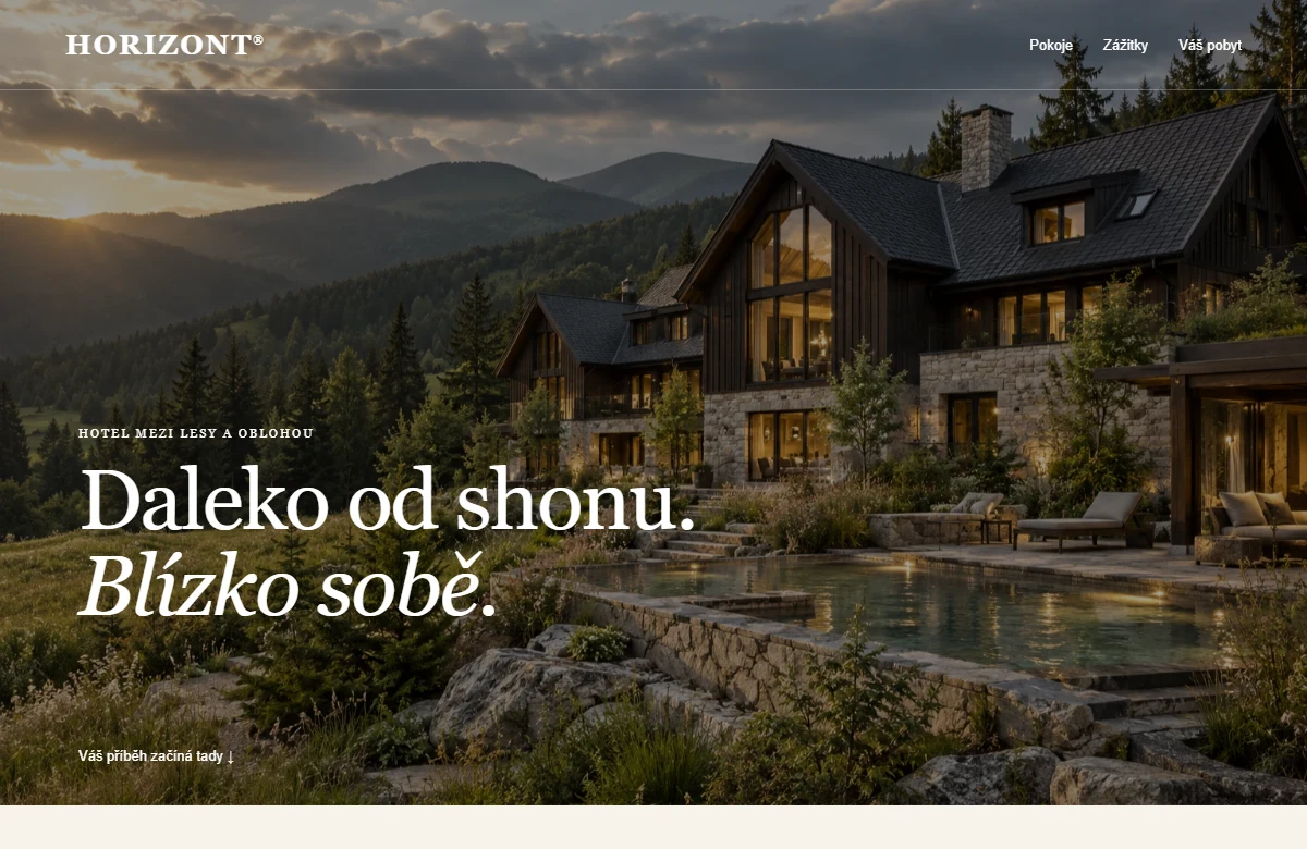 Modelov&yacute; hotelov&yacute; web HORIZONT